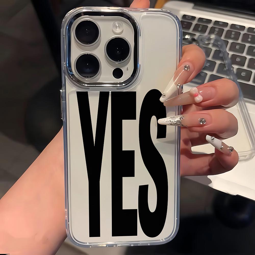 Black White Letters NO and YES Phone Case for Samsung Galaxy A73 A16 A06 A35 A55 A25 A05S A15 A56 A54 A36 A34 A24 A26 A04 4G 5G