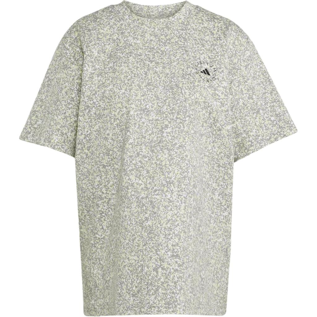 Adidas Stella McCartney Printed Loose Round Neck Short Sleeve Drop Shoulder T-Shirt Women T-Shirts White Dove-Gray JD7952