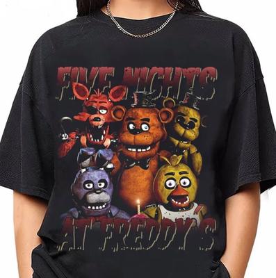 Винтажная футболка Five Nights At Freddy's 90-х, Подарок для фаната, С коротким рукавом, Унисекс