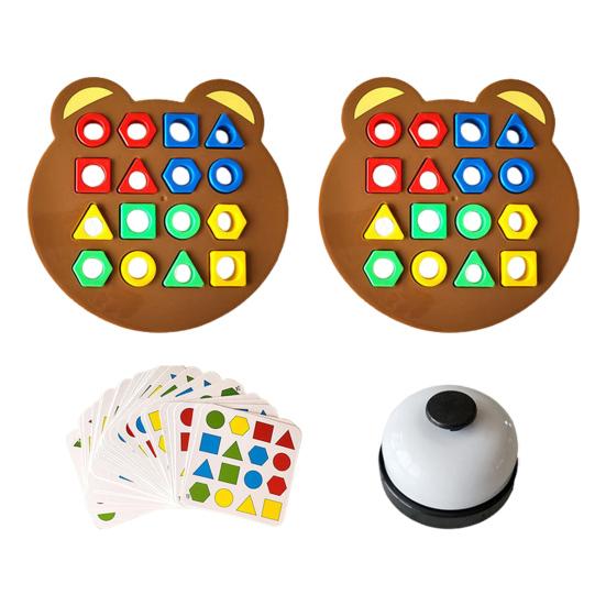 1 набор игра на сопоставление геометрических форм для малышей, мальчиков и девочек, тренировка логики и концентрации, изучение цветов и форм, развивающая игрушка, интерактивная настольная игра-пазл для нескольких игроков