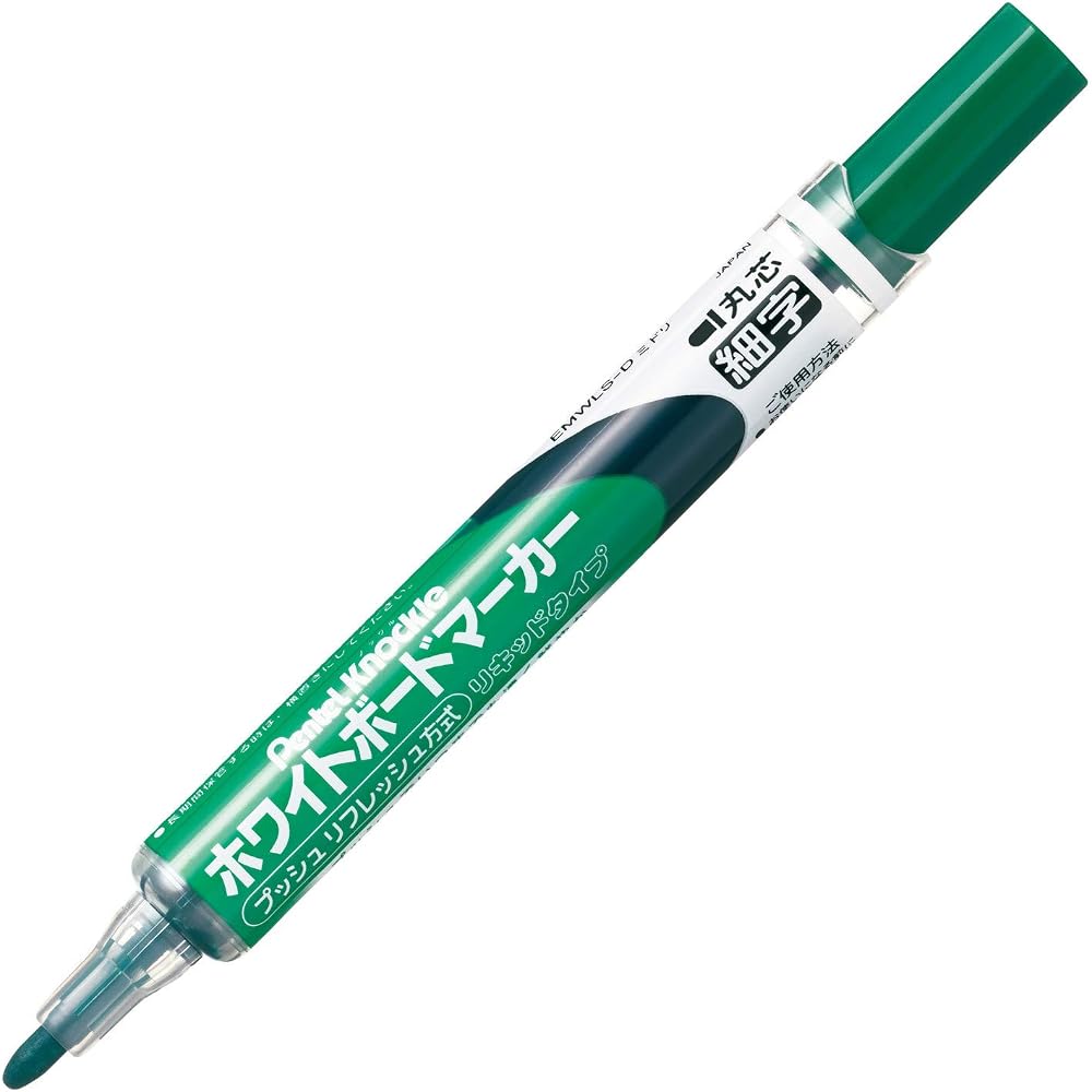 Маркер для доски Pentel Knock EMWLS-D Круглый стержень Тонкий почерк Зеленый 1,6 см x 13,5 см