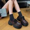 Маленькие кожаные туфли в британском стиле женские туфли новые весна и осень лето черные лоферы универсальные мягкая подошва толстая подошва с юбкой