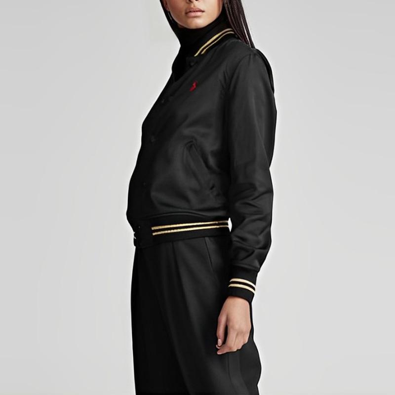 Polo Ralph Lauren Ss22 Pony Embroidered Bear Pattern Jacket Women Jacket Black Gold 211783995001