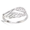 Silver Ring 'Les Ailes d'Ange' Silvery White (rhodium) - 10 Mm