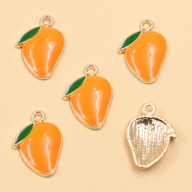Fruit-Themed Alloy Drip Oil Pendants: Pineapple, Banana, Mango Charms for DIY Jewelry - Bracelets & Earrings, 4 Styles.