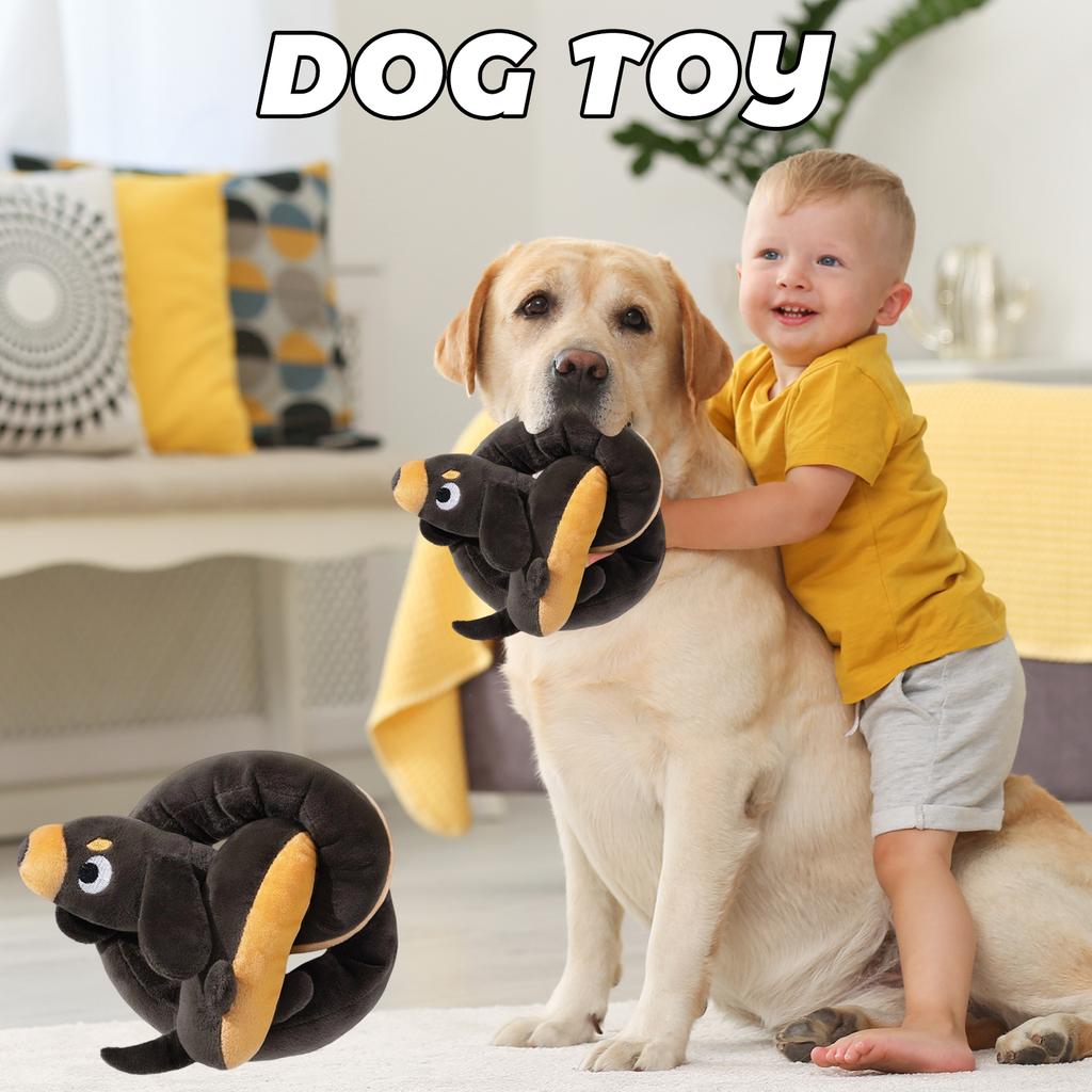 Пищащая игрушка для собаки - Плюшевая жевательная игрушка для длинношерстной таксы с шуршалкой и пищалкой, Веселая интерактивная игра для собак от маленьких до средних пород