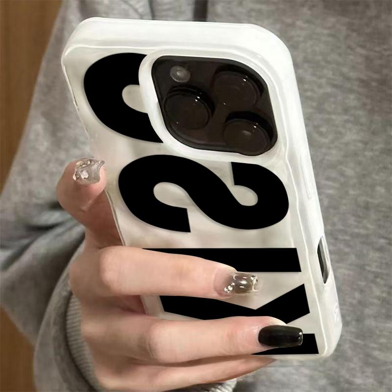 Stylish English Word Kiss Pattern Phone Case For iPhone 17 Pro Max Air 16 15 13 11 12 14 Plus 17E 16E Back Cover Shell Coque