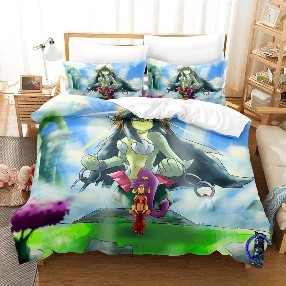 Новый набор постельного белья Shantae Half-Genie Hero Односпальный Двуспальный Полный Queen King Размер Набор для кровати Взрослый Детская Спальня Комплекты с пододеяльником 3D Аниме Игра Инструмент