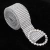 1pcs Adjustable Rhinestone Belt Silver Crystal Belt Fashion Shiny Waistband  For Women