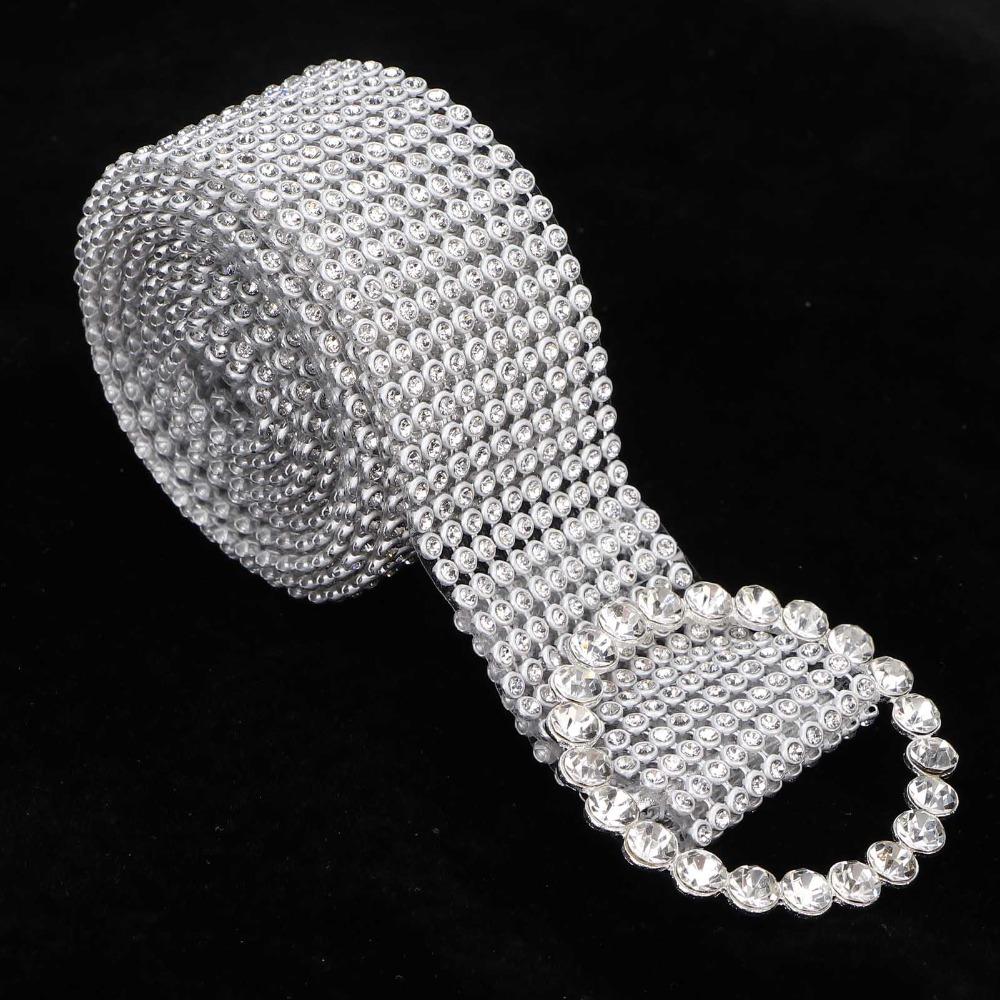 1pcs Adjustable Rhinestone Belt Silver Crystal Belt Fashion Shiny Waistband  For Women