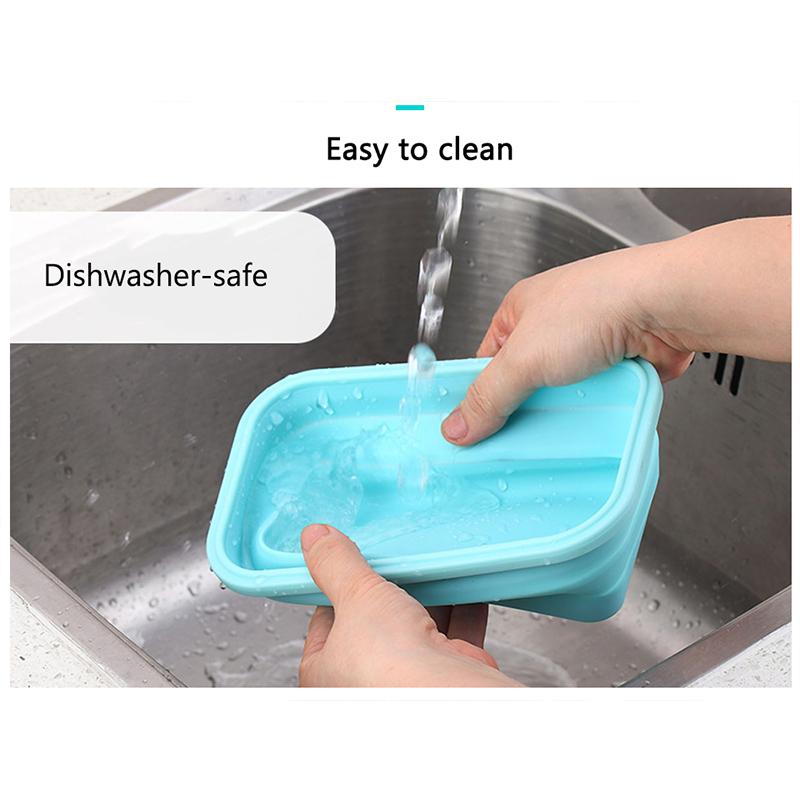 1 шт./1 комплект, силиконовый складной ланч-бокс, контейнер для хранения продуктов питания, портативный портативный для пикника, кемпинга, кемпинга, 1 шт./1 комплект