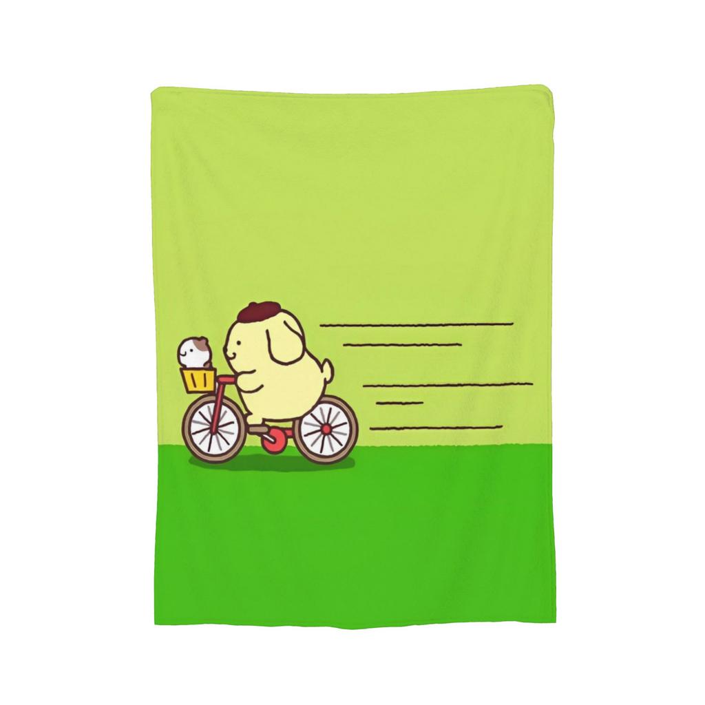 Плюшевое одеяло с помпонами Pom Pom Purin, забавное плед для дома, отеля, дивана, 150*125 см, одеяло