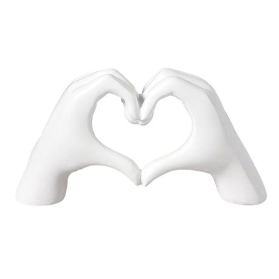 Love Gesture Figurine Resin Love Heart Hand Shape Statue Sculpture Home Office Wedding Party Desktop Decoration Ornament