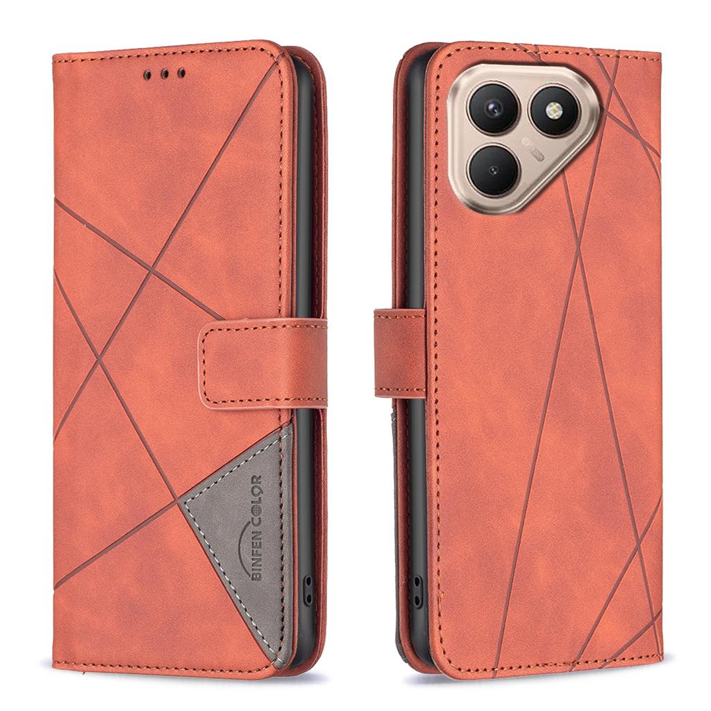 For TECNO Pova 7 Pro 5G Phone Case BINFEN COLOR Wallet Stand Geometry Imprinted Leather Cover