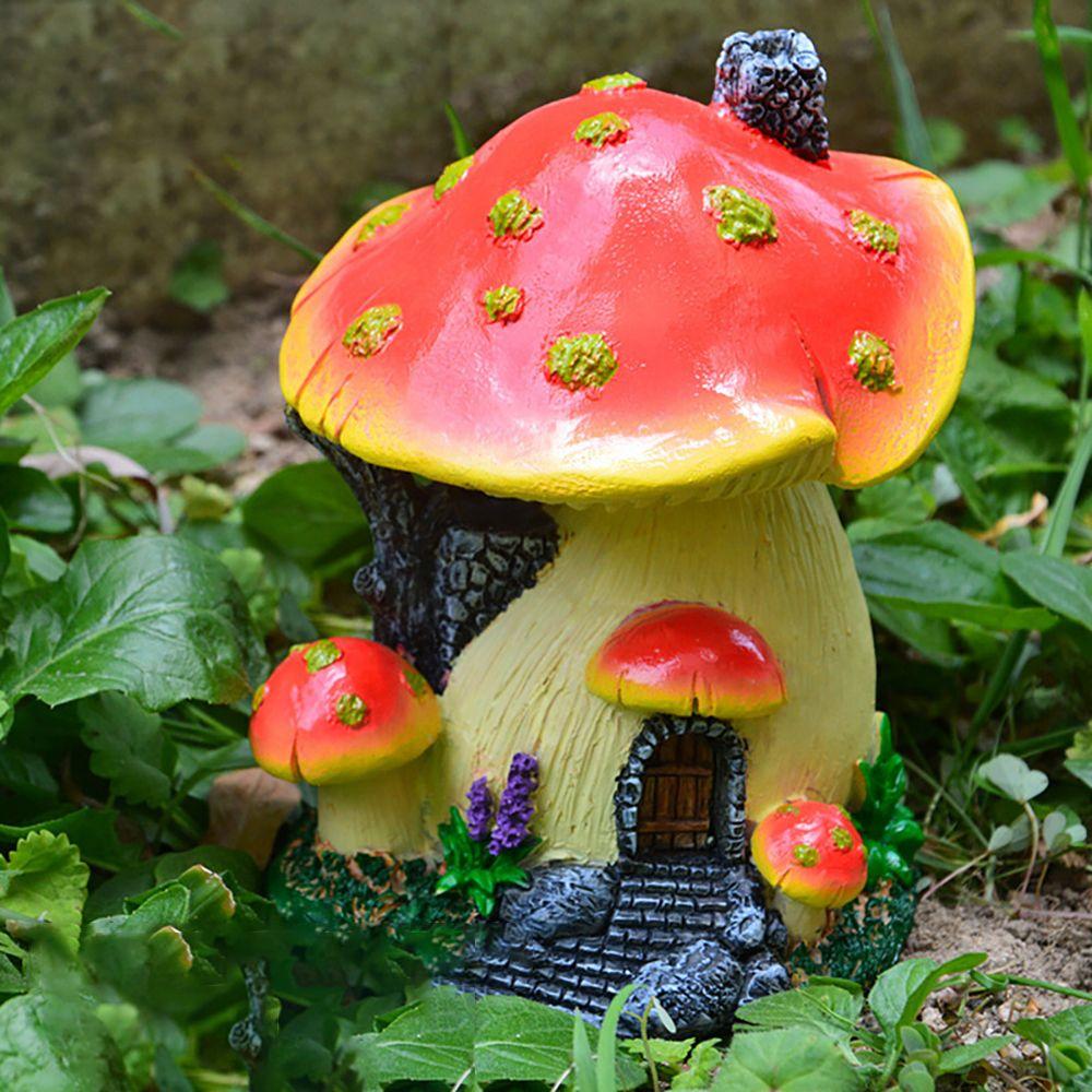 Scenery Making Miniature Mushroom House Fairy Garden Decor Micro Landscape Toadstool Figurines
