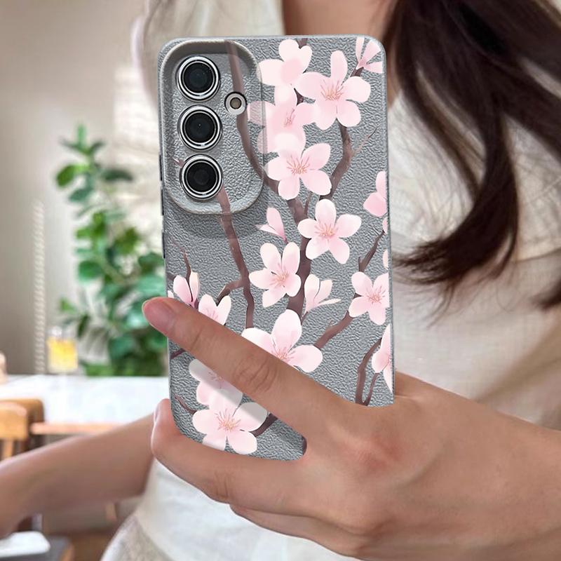 Чехол в стиле ручной росписи «Сакура» для Samsung Galaxy A57 A37 A17 A56 A36 A26 A16 A55 A35 A25 A15 A54 5G S21 FE S22 S23 S24 Plus S25 Edge S26 Ultra