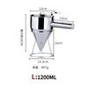 600/1200ML Oil Hopper with Bracket Stainless Steel Funnel Dispenser Cupcake Pancake Batter Octopus Fish Ball Kitchen Baking Tools