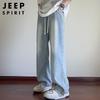 JEEP SPIRIT Men's Straight Wide-Leg Jeans