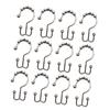 12Pcs Shower Curtain Hooks Rings Rust Resistant Stainless Steel Double Glide Shower Hooks for