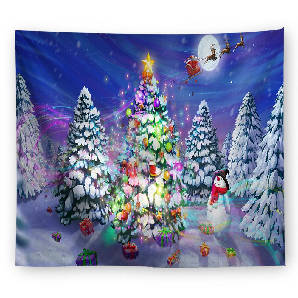 Европейский и американский рождественский печатный гобелен, настенный ковер, картина, фоновая картина, подвесная ткань