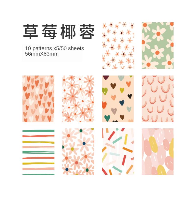 Yoofun 10Deisgn 50 Pcs/Lot Source Material Paper For Scrapbooking Deco Memo Innovative Memo pads