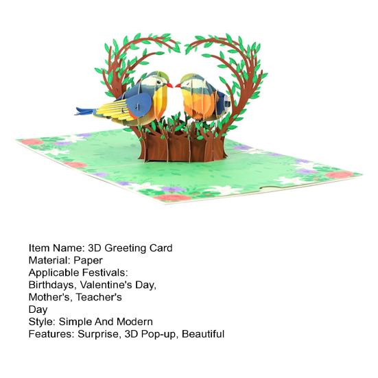 Открытка на день рождения с колибри, объемная открытка с птицей, цветами, сделанная своими руками, поздравление ко Дню матери, годовщине, Дню святого Валентина