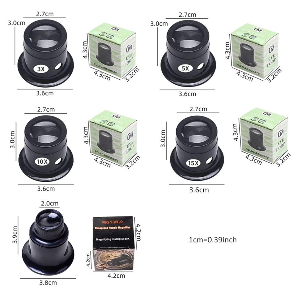 2PCS Portable Mini For Watchmakers Jewelers Eye Loupe Monocular Magnifying Glass Loop Magnifier