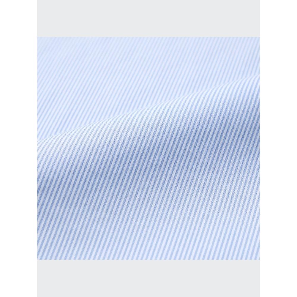 Uniqlo Рубашка Super Non Iron с длинным рукавом и полушироким воротником в полоску