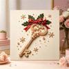 Набор для DIY-рисования 5D жемчугом в раме, дизайн "Винтажный рождественский ключ, снежинка", сверкающее жемчужное полотно, креативный подарок для декора детской комнаты