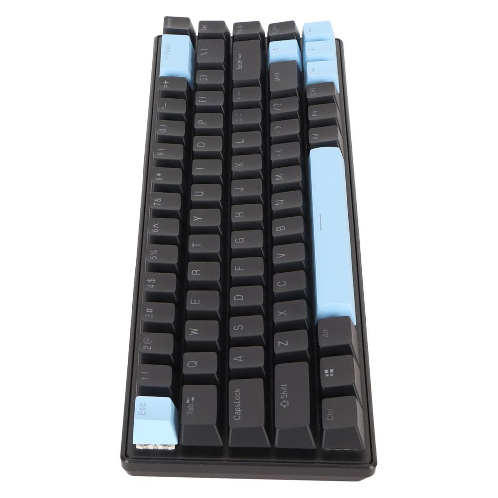 Игровая клавиатура USB 68 клавиш Синие переключатели N-key rollover 10 режимов RGB-подсветки Проводная клавиатура для настольного ПК, ноутбука Черный Синий