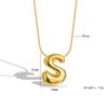 Chubby 26-Letter Balloon Pendant Necklace, Gold-Plated Stainless Steel