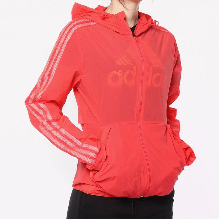 adidas Куртки Женские Красные С Капюшоном Умеренные Другое EH3909