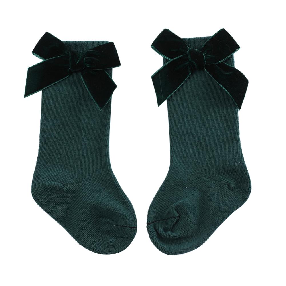 Носки для девочек Носки принцессы с бантом Гольфы для младенцев Носки до колена Тонкие хлопковые носки для новорожденных