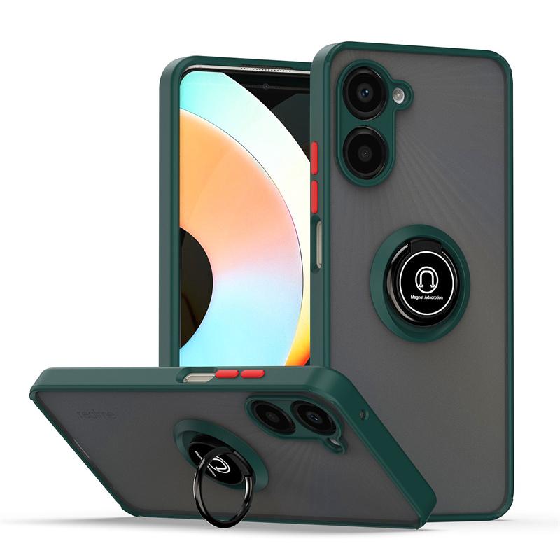 Ударопрочный Матовый Магнитный Чехол Для Realme 11 10 Pro Plus 9 8 7 Pro 5G 9i 8i C35 C33 C31 C30 C21Y C55 C53 С Кольцом-Подставкой Чехол Для Телефона