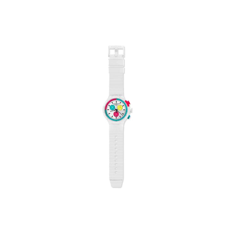 Swatch Унисекс 47мм Белые Часы SB06W100 SB06W100