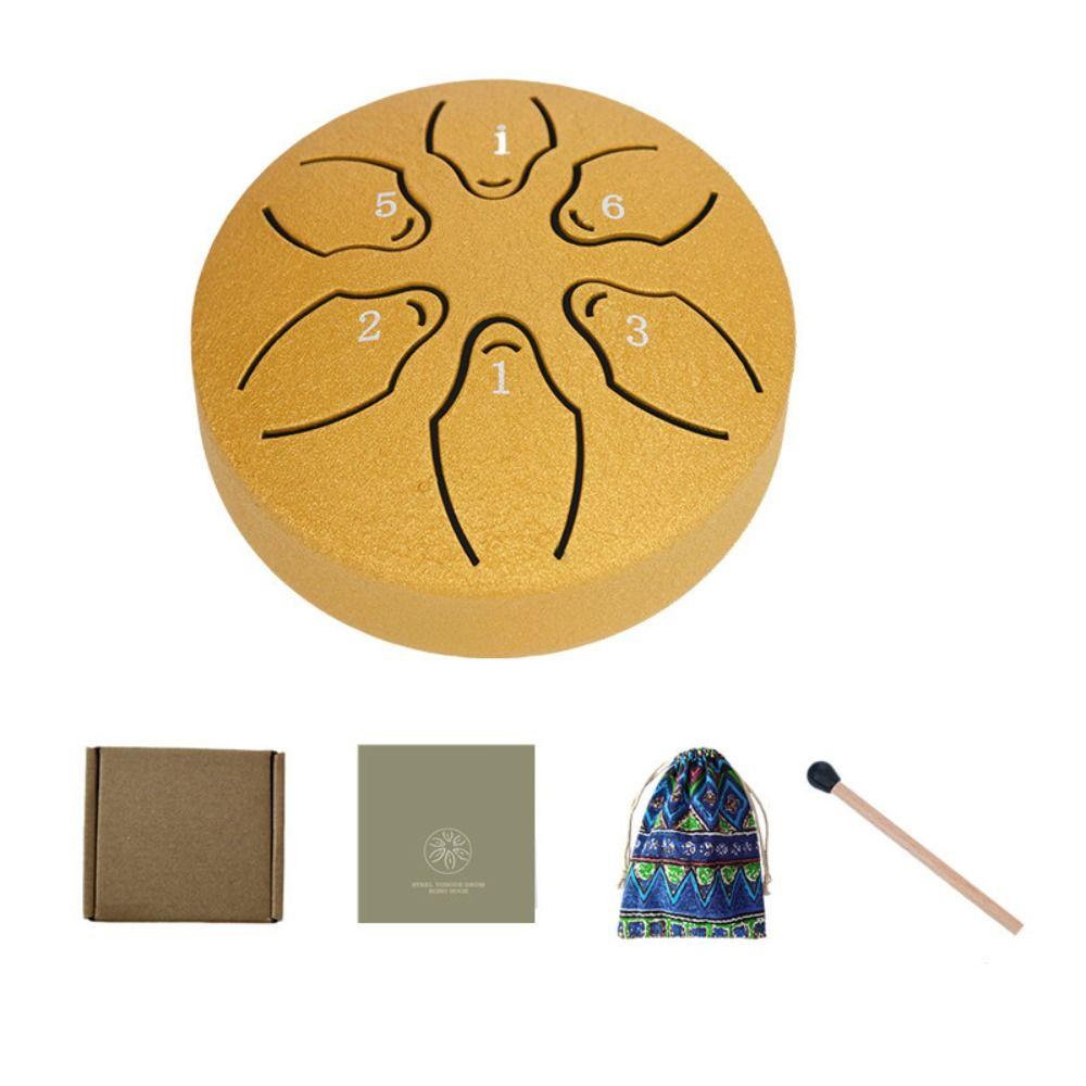 3-дюймовый мини ручной пан барабан 6-тональный медитативный барабан стальной язычковый барабан набор начинающий