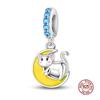 Original Charm Copper Cat Series - Cat Pendant Under The Moon Charms Fit 3Mm Original Bracelet Women Diy Fine Jewelry Gifts