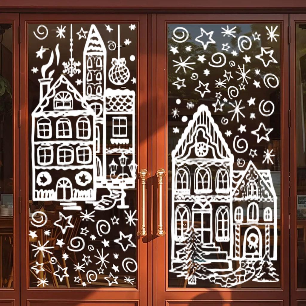 Christmas Glass Window Decoration Window Stickers Electrostatic Stickers Pvc Snowflake Decoration Window Stickers