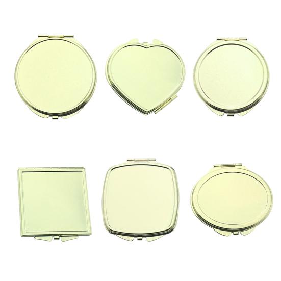 Portable Cat Head Love Heart Round Square Folding Mirror Makeup Cosmetic Tool