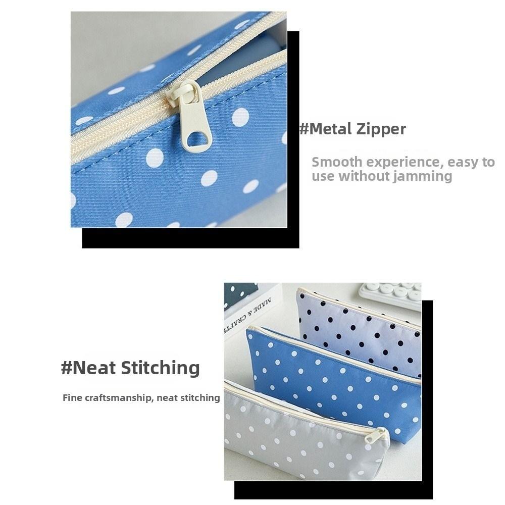 Polka Dot Pen Bags Large Capacity Stationery Bag New Makeup Pouch Office Supplies