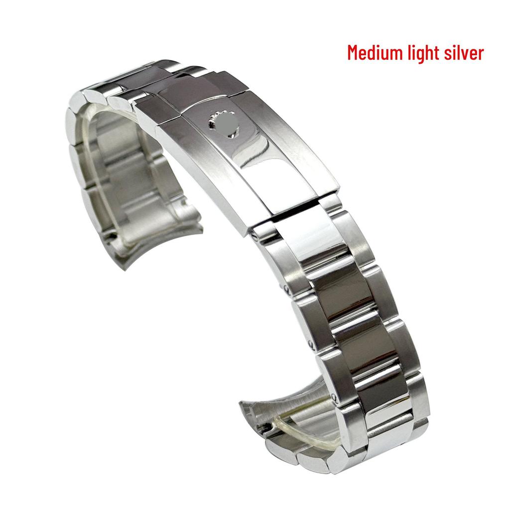 Нержавеющая сталь, ремешок для часов с изогнутым концом для Rolex Submariner, Datejust, Oyster Perpetual, Daytona - Подходит для 20 мм и 21 мм