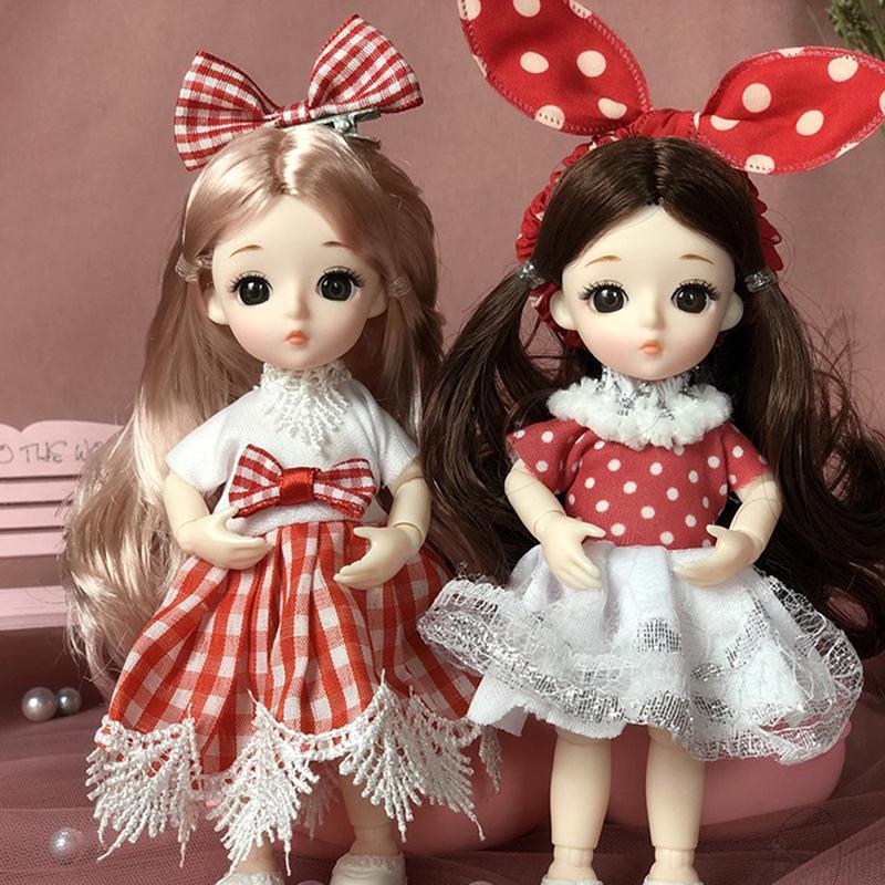 1 шт. Милая кукла-принцесса 17 см с одеждой, 13 шарниров, куклы Ob11 Bjd, игрушка для переодевания для девочек, подарок для DIY