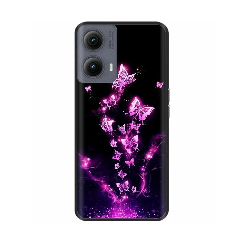 Силиконовый чехол для Motorola Edge 2024 Чехол Милый Мультяшный Мягкий ТПУ Черная Крышка для Moto Edge 2024 6.6" Ударопрочный Fundas Capa