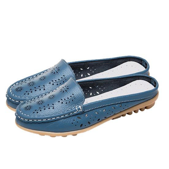 Женские полые дышащие сетчатые слипоны на плоской подошве с низким верхом, кроссовки-мулы с открытой спиной, обувь