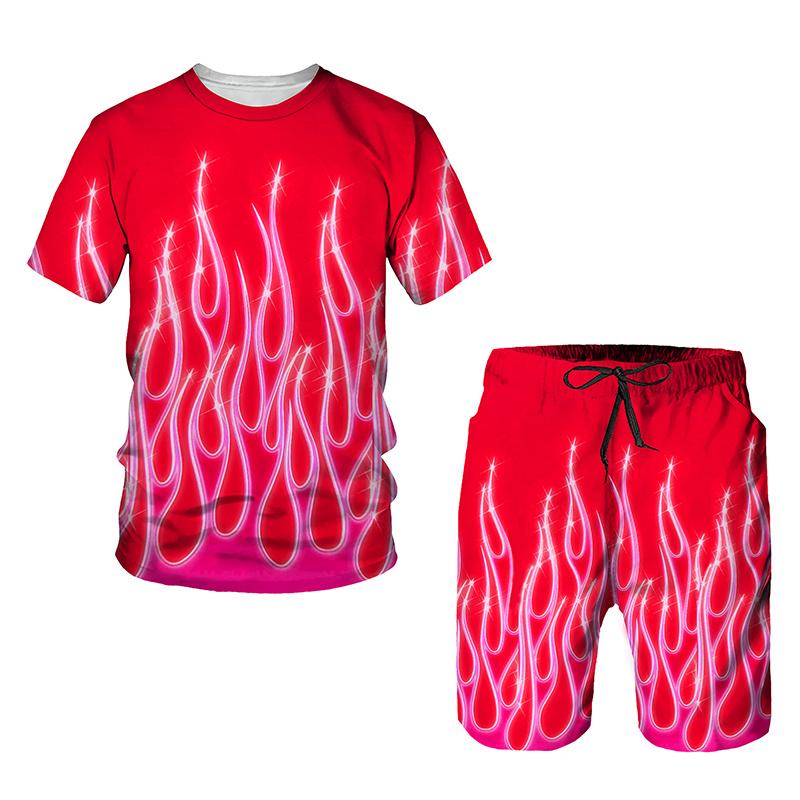 Летний модный мужской комплект из двух предметов, летняя футболка и спортивные шорты для бега, фитнеса, повседневная спортивная одежда с короткими рукавами, спортивный костюм