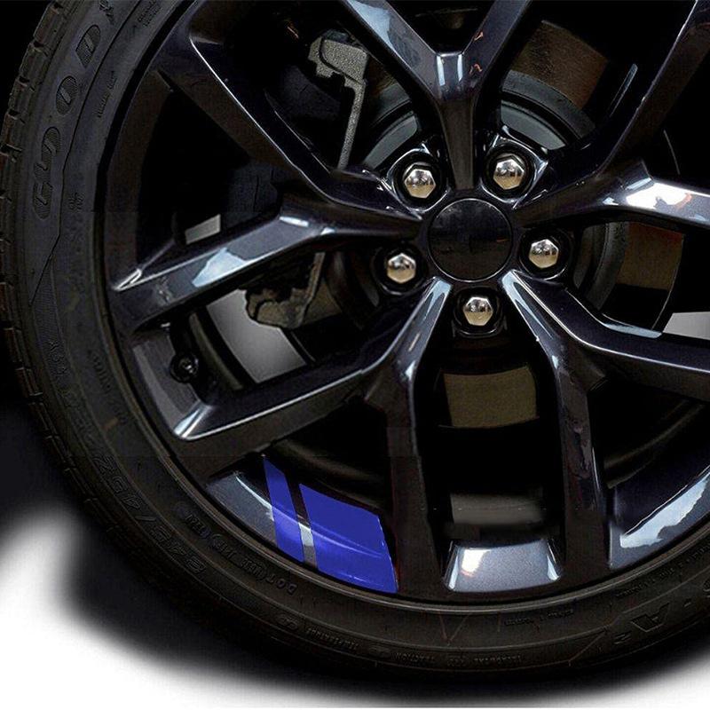 4 шт. светоотражающие наклейки на обода колес автомобиля виниловые наклейки для стайлинга автомобиля Mark Stripe гоночные наклейки на ступицы колес автомобильные внешние аксессуары