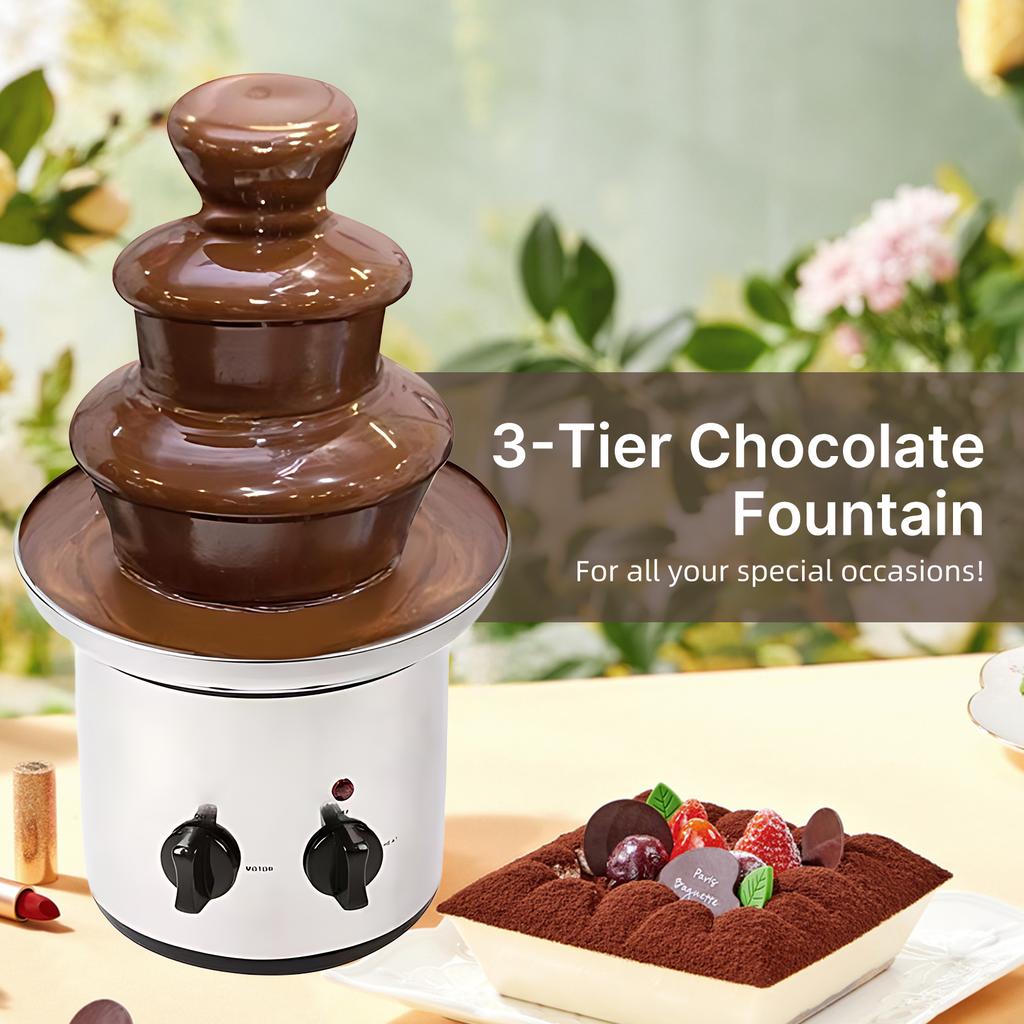 3-х уровневая электрическая машина для шоколадного фонтана с поддоном, автоматическим контролем температуры, пищевая, не