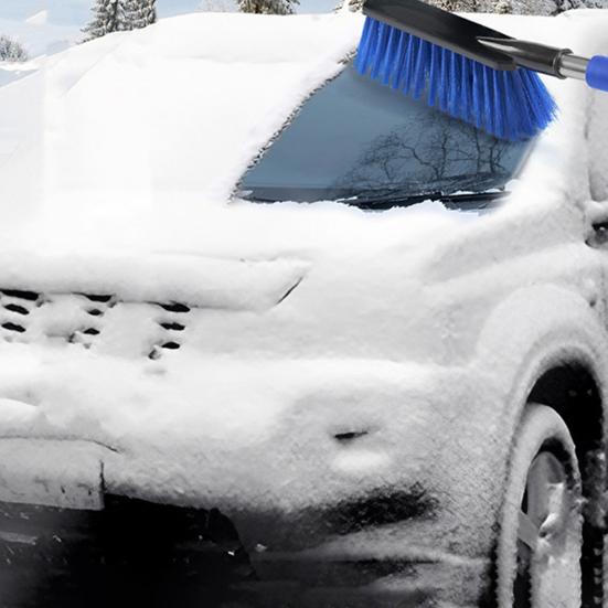 2 In 1 Snow Scraper with Large Brush Head Extendable Ice Scraper Snow Brush Portable Auto Scraper Snow Brush