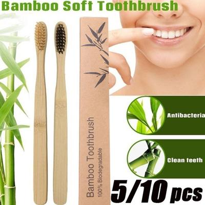 Бамбуковые изделия Деревянный уход за полостью рта Мягкая щетина Бамбуковая зубная щетка Щетка для зубов Экологичный