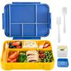 1330ML Bento Box Adult Lunch Containers with 6 Compartment for Adults/Kids/Toddler With Tableware Sauce Lunch Box